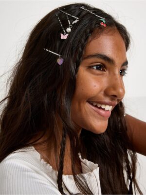 6-pack  hair pin with decoration - 3005933-10