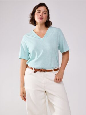 T-shirt with v-neck - 3005988-7610