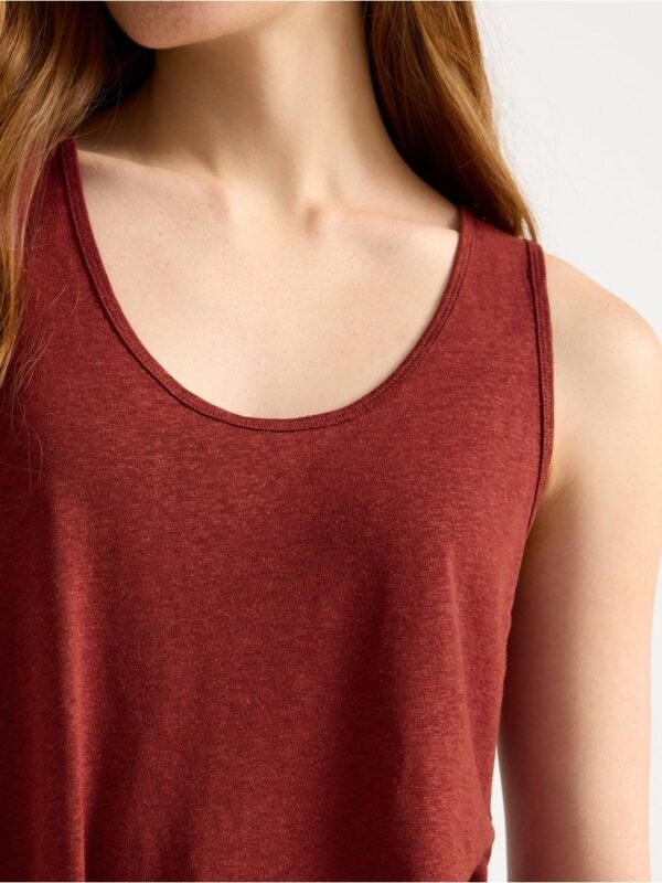 Tank top in linen blend - 3006041-7324