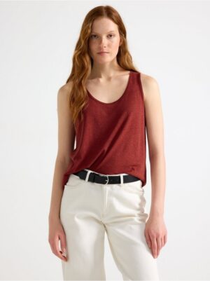 Tank top in linen blend - 3006041-7324