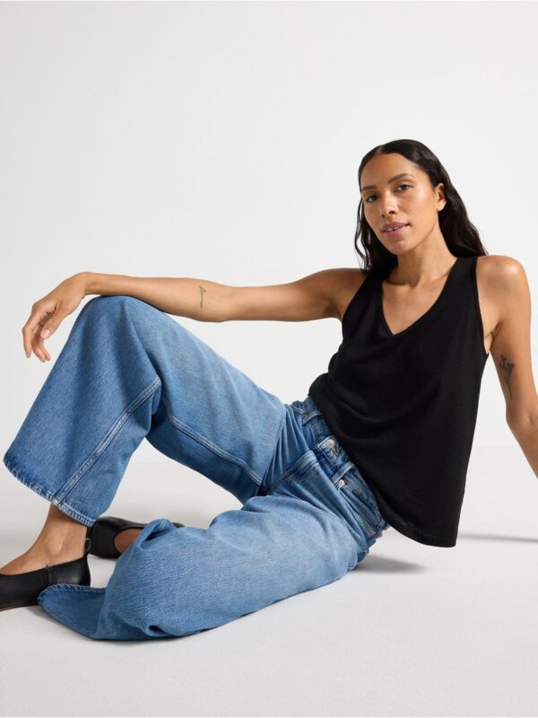 Tank top in linen blend - 3006041-80