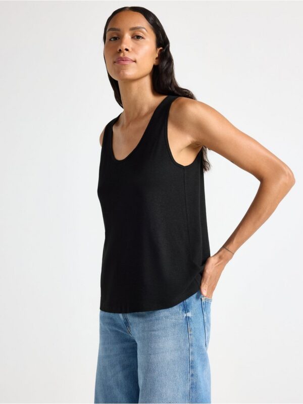 Tank top in linen blend - 3006041-80