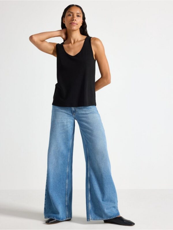 Tank top in linen blend - 3006041-80