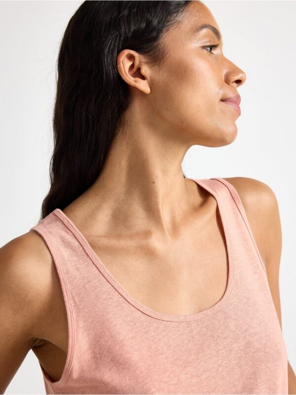 Tank top in linen blend - 3006041-8721