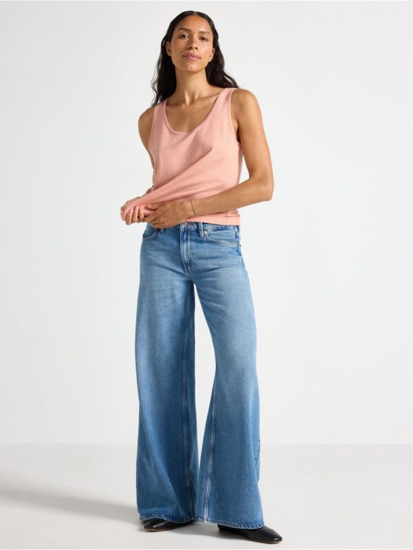 Tank top in linen blend - 3006041-8721