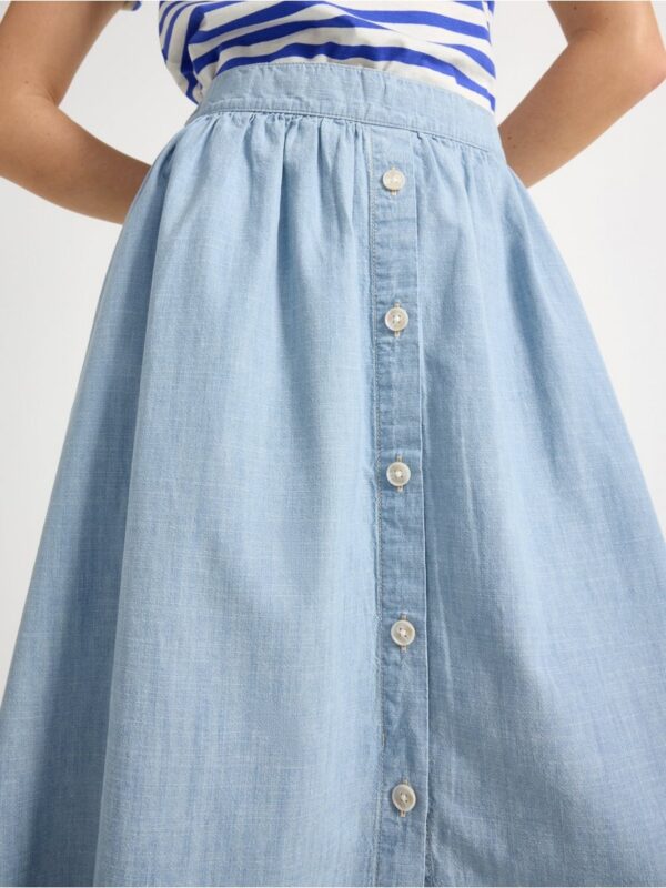Midi skirt in chambray - 3006215-5137