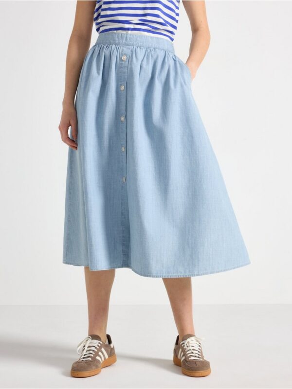 Midi skirt in chambray - 3006215-5137