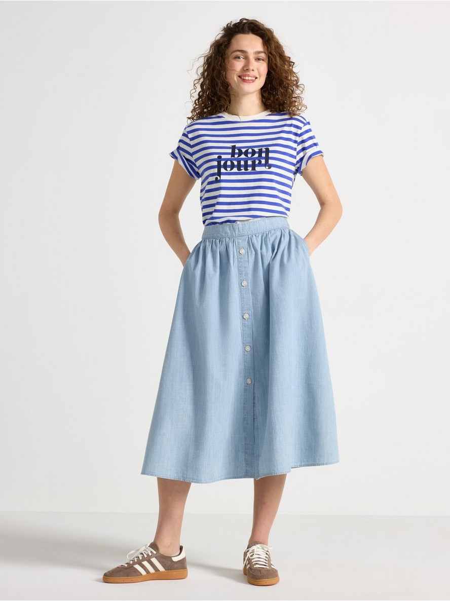 Suknja – Midi skirt in chambray