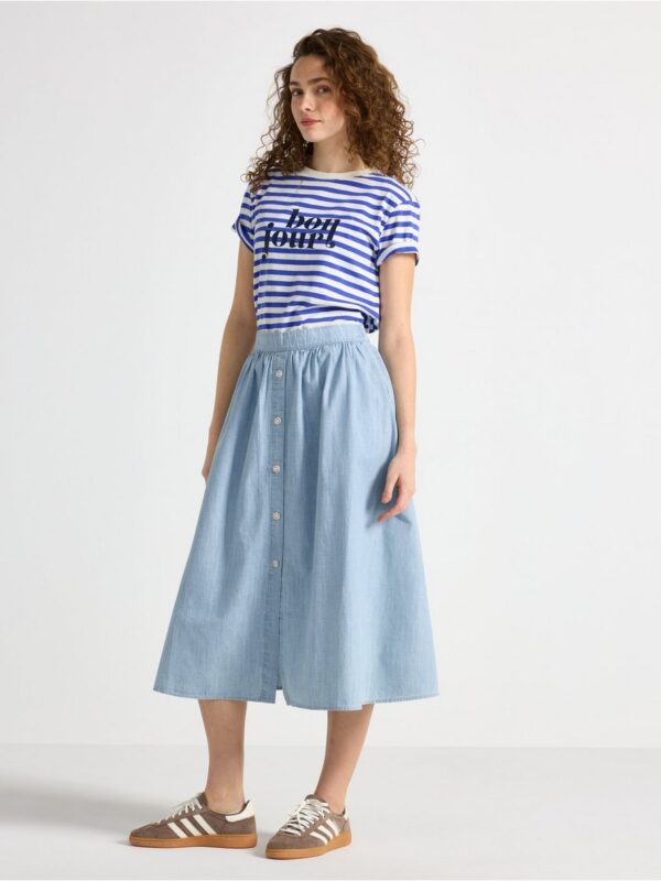Midi skirt in chambray - 3006215-5137