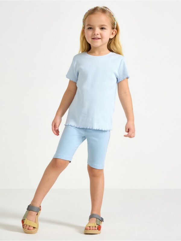 Short-sleeved ribbed top - 3006247-1355