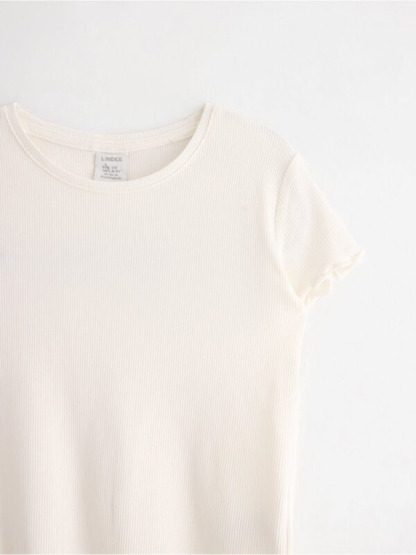 Short-sleeved ribbed top - 3006247-325