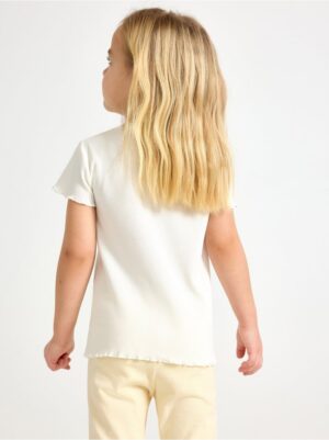 Short-sleeved ribbed top - 3006247-325