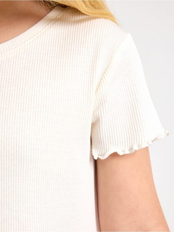 Short-sleeved ribbed top - 3006247-325