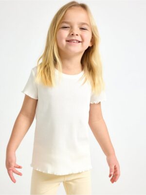 Short-sleeved ribbed top - 3006247-325