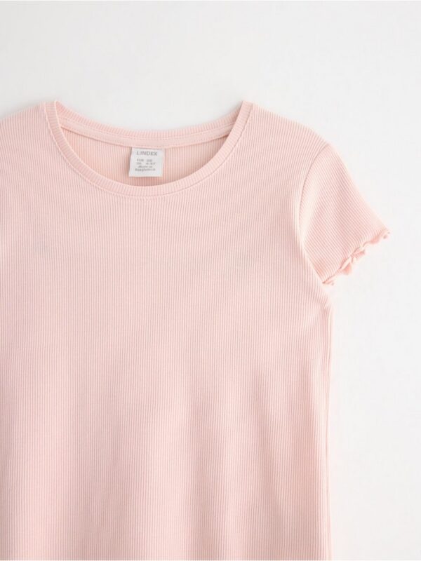 Short-sleeved ribbed top - 3006247-7491