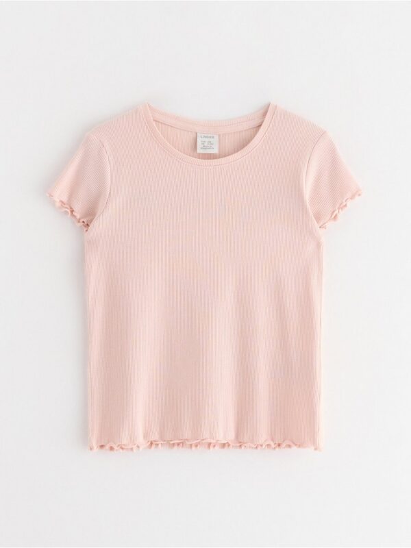 Short-sleeved ribbed top - 3006247-7491