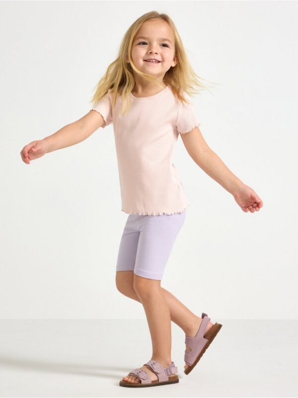 Short-sleeved ribbed top - 3006247-7491