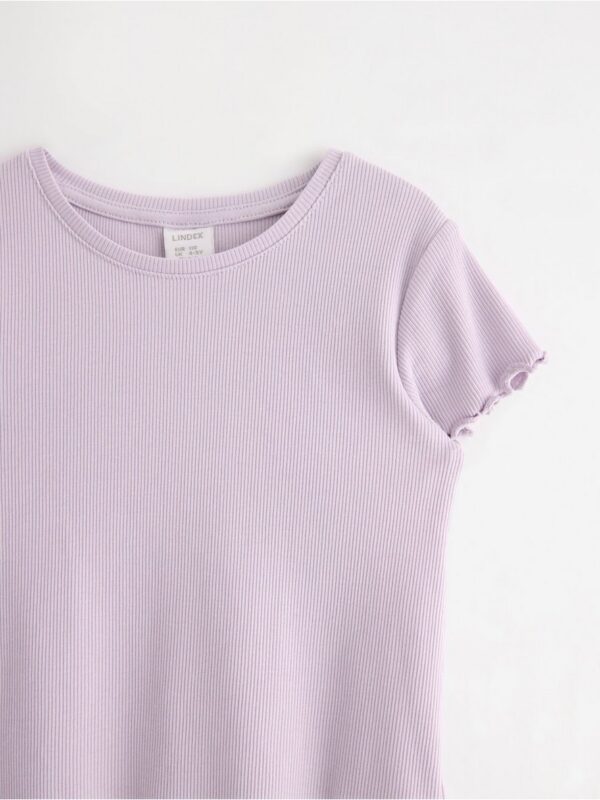 Short-sleeved ribbed top - 3006247-9959