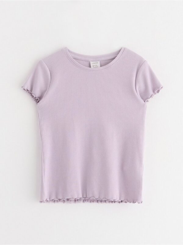Short-sleeved ribbed top - 3006247-9959