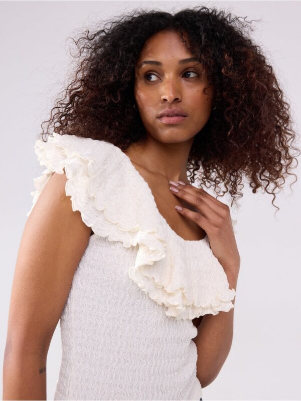 Sleeveless top with flounce - 3006571-300