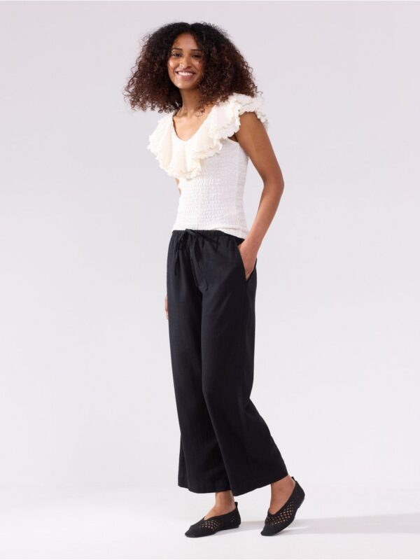 Sleeveless top with flounce - 3006571-300