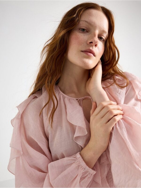 Blouse with flounces - 3006614-8642