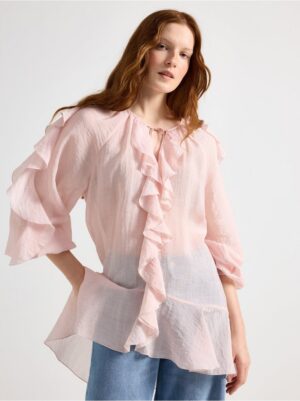 Blouse with flounces - 3006614-8642