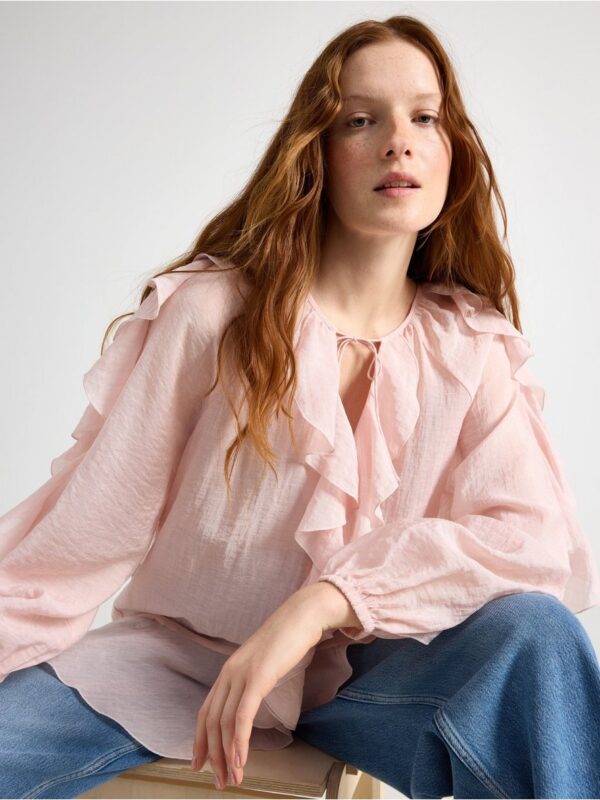 Blouse with flounces - 3006614-8642