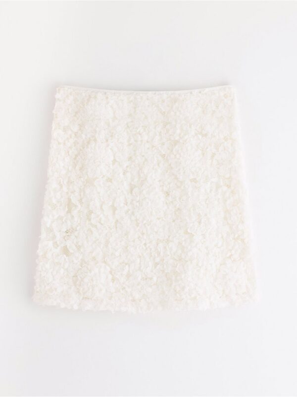 Mini skirt with flower lace - 3006957-300