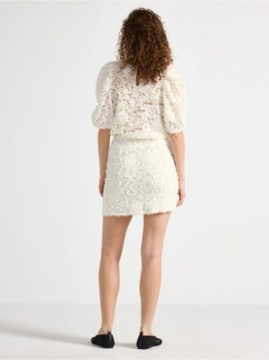 Mini skirt with flower lace - 3006957-300