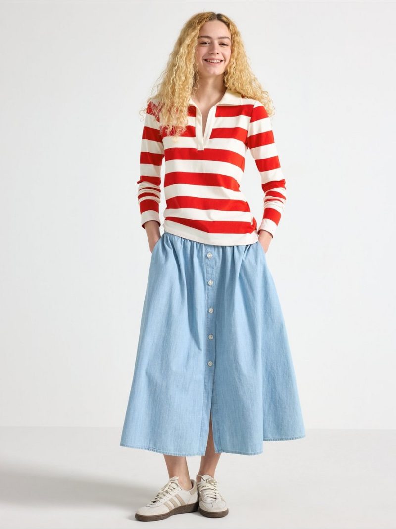 Figure-fit top with collar - 3006962-8668