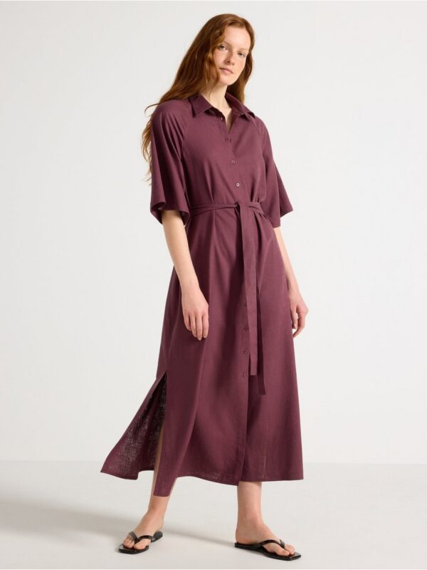 Midi dress in linen blend - 3007047-6983