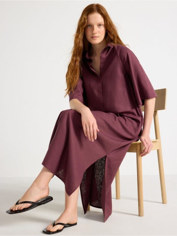 Midi dress in linen blend - 3007047-6983