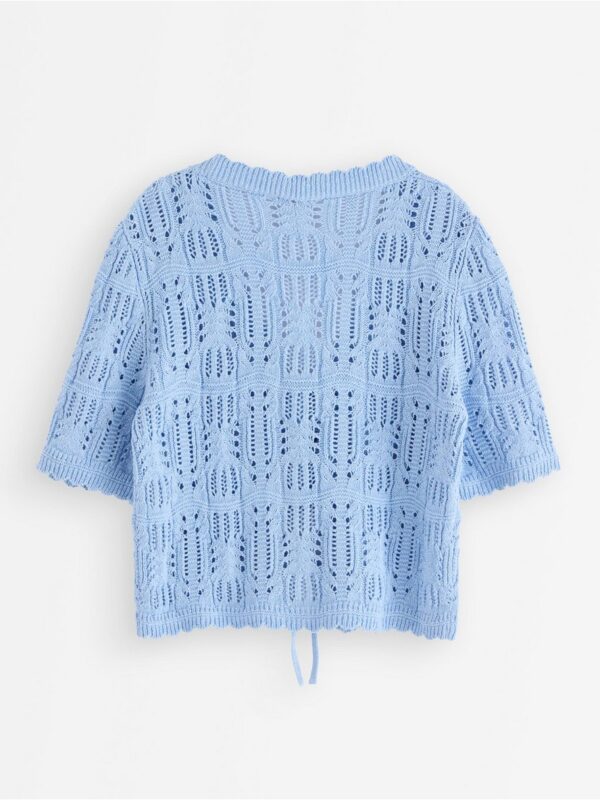 Knitted cardigan with short sleeves - 3007267-9614