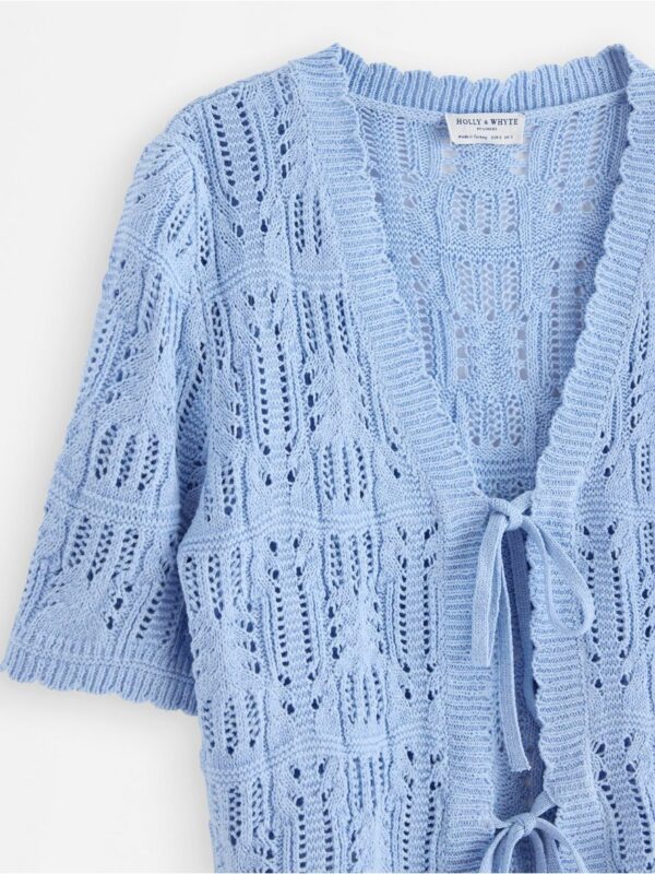 Knitted cardigan with short sleeves - 3007267-9614