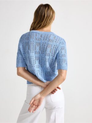 Knitted cardigan with short sleeves - 3007267-9614