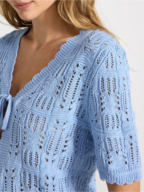 Knitted cardigan with short sleeves - 3007267-9614