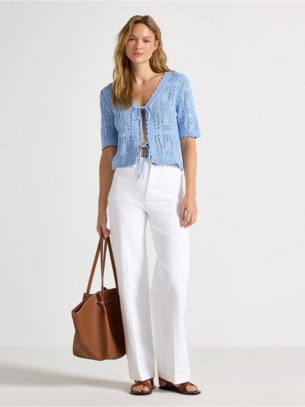 Knitted cardigan with short sleeves - 3007267-9614