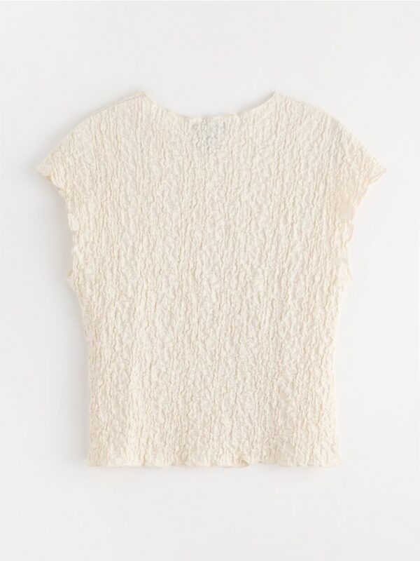 Short-sleeved top with structure - 3007671-300