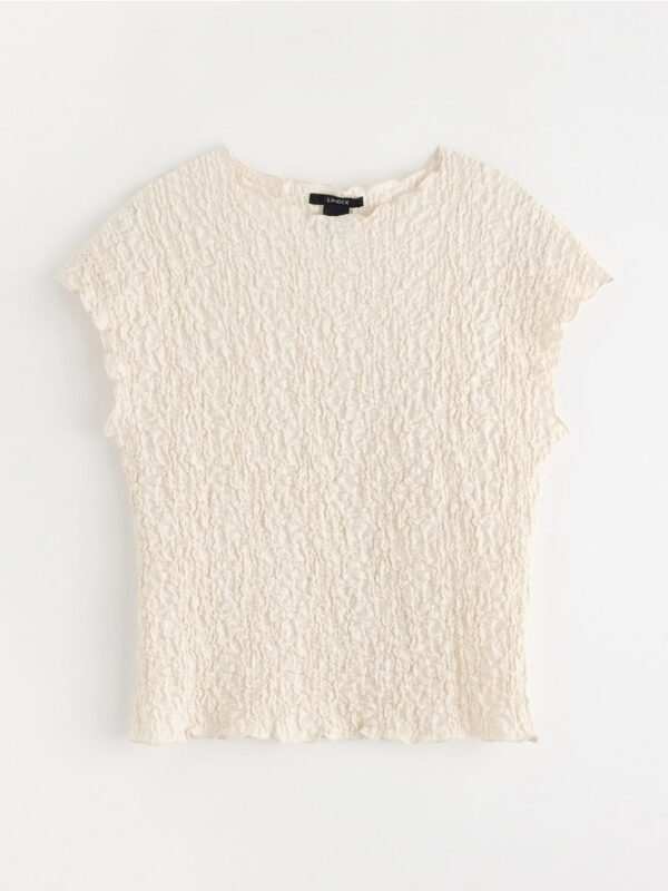 Short-sleeved top with structure - 3007671-300