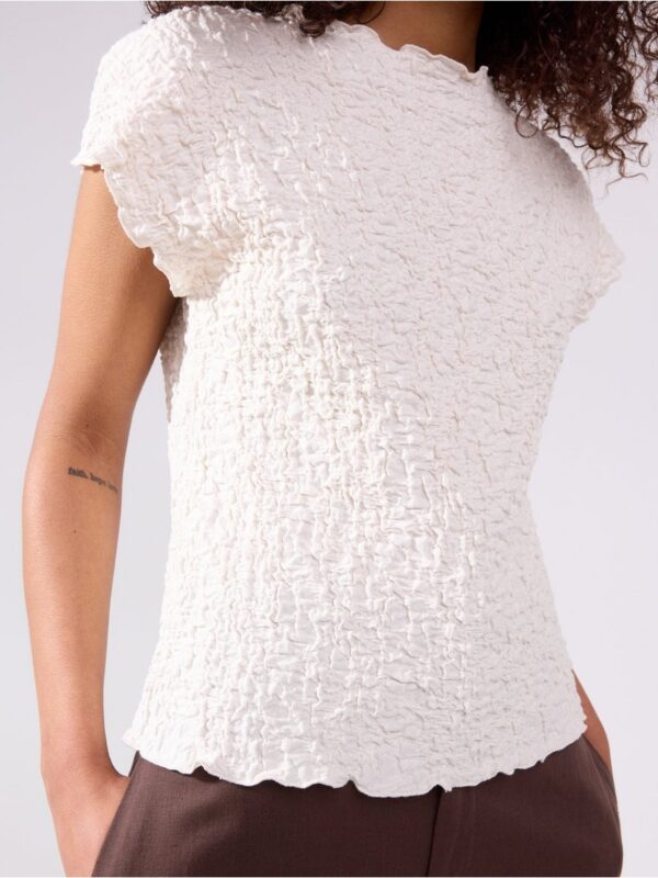 Short-sleeved top with structure - 3007671-300