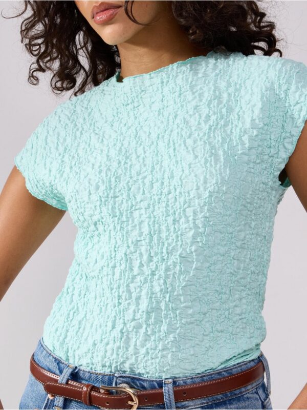 Short-sleeved top with structure - 3007671-7610