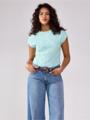 Short-sleeved top with structure - 3007671-7610