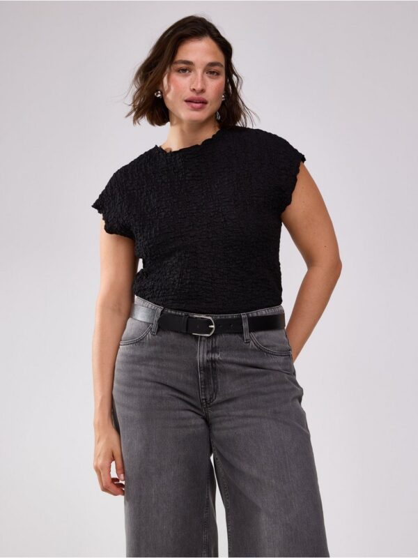 Short-sleeved top with structure - 3007671-80