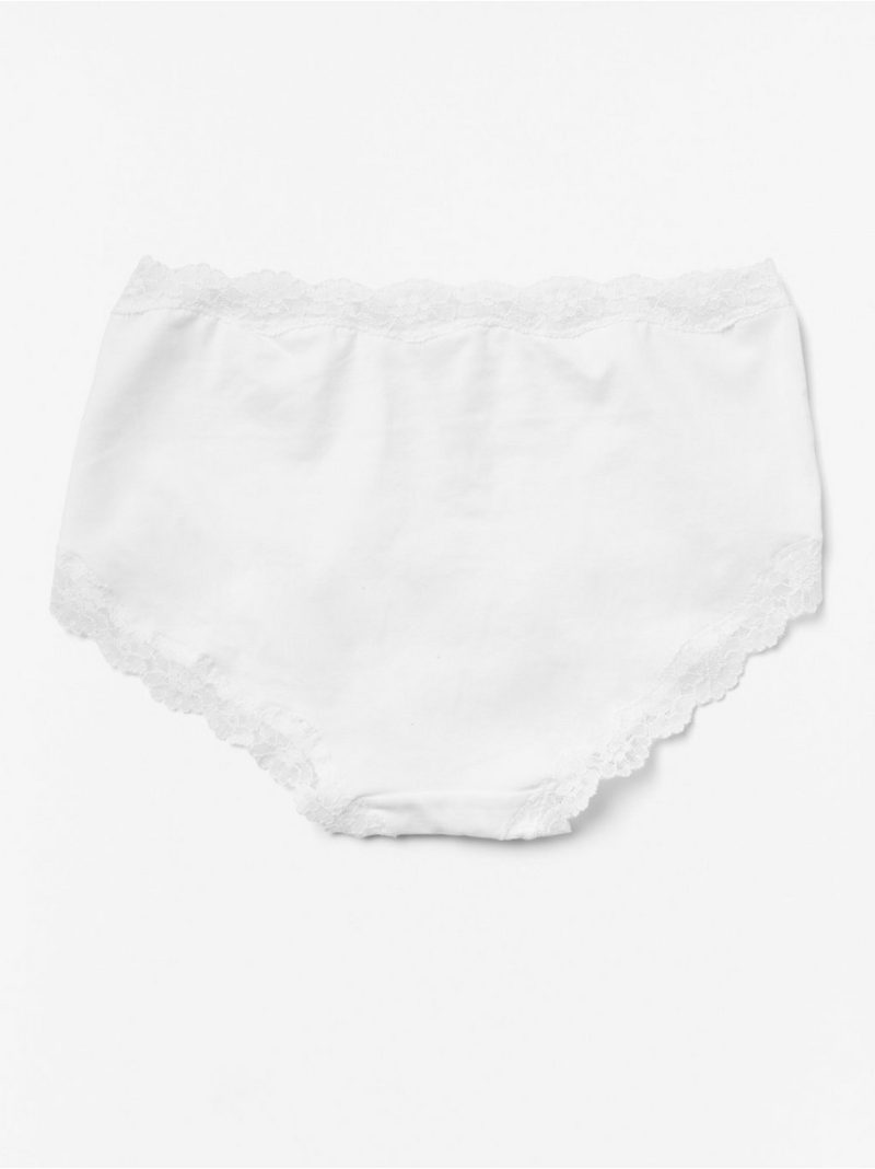 Regular waist cotton brief with lace trim - 7550423-70