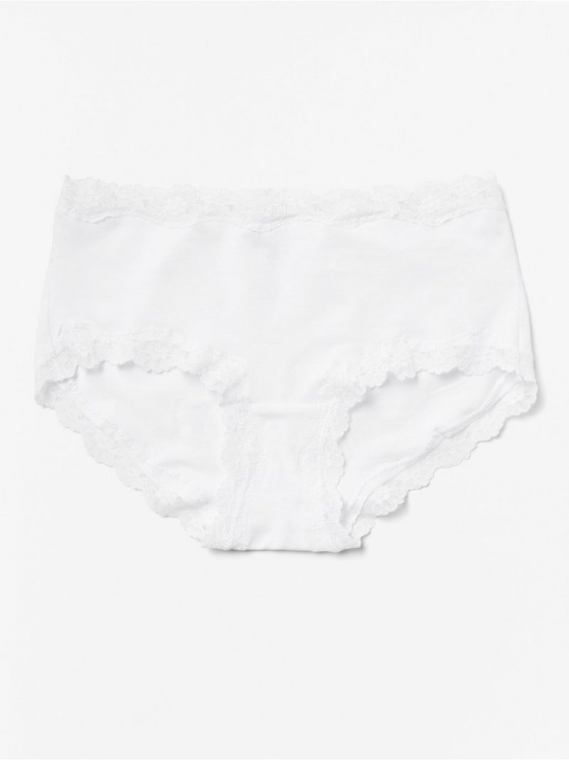 - Regular waist cotton brief with lace trim Regular waist cotton brief with lace trim - 7550423-70