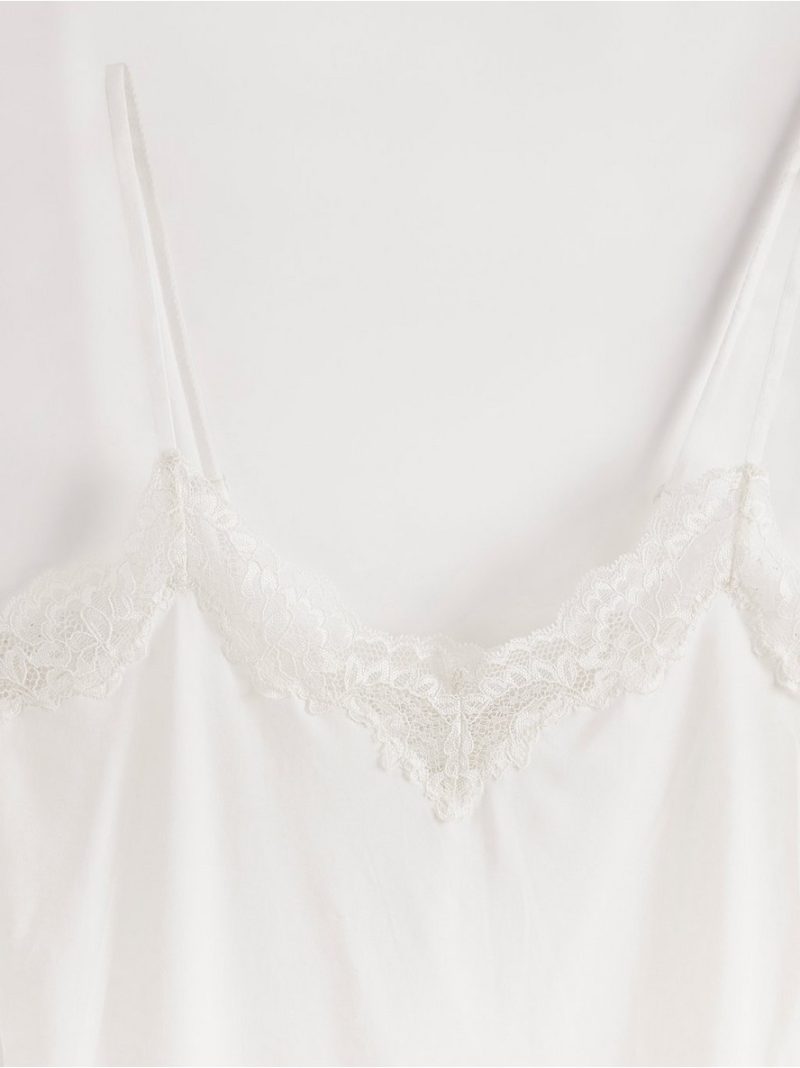 Camisole with Lace - Off White, XS - 7603041-300|XS