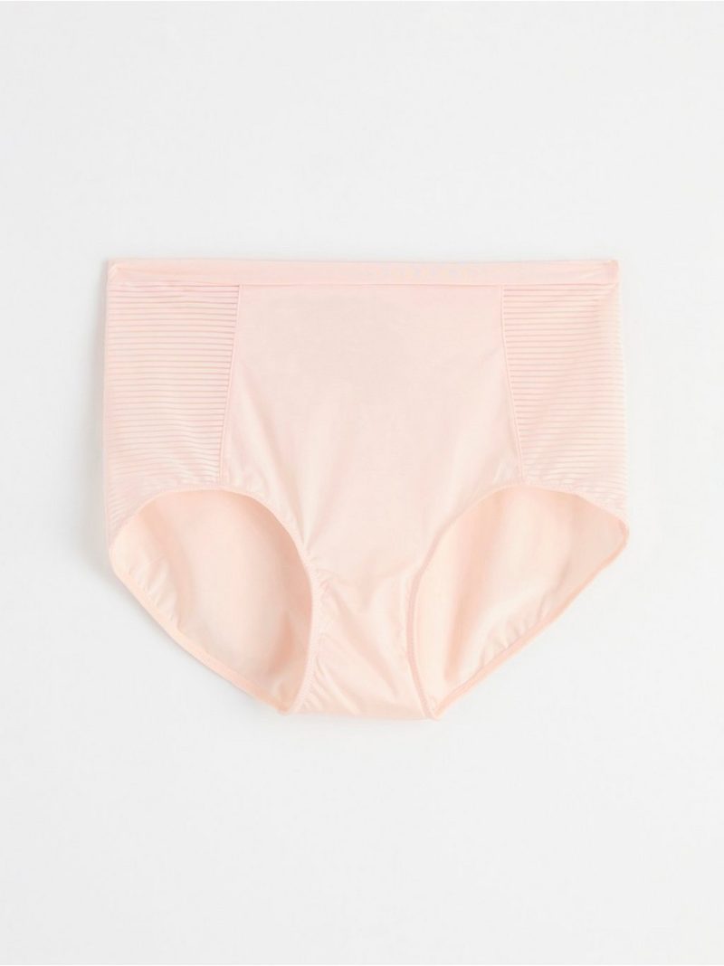 - High waist brief with striped mesh High waist brief with striped mesh - 7724400-9339