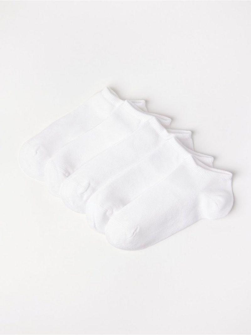 5-pack white ankle socks - 7813046-70