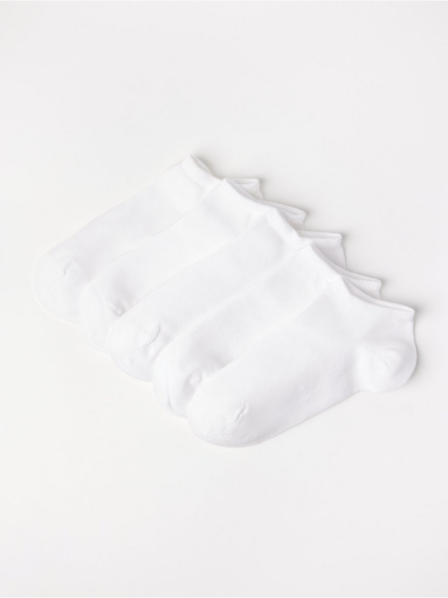 5-pack white ankle socks - 7813046-70